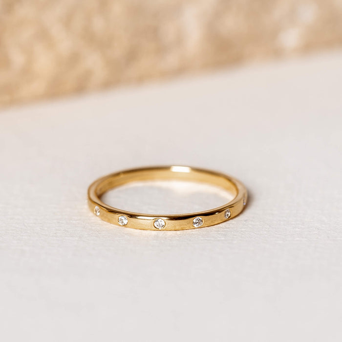 Gold vermeil band with bezel-set gemstones