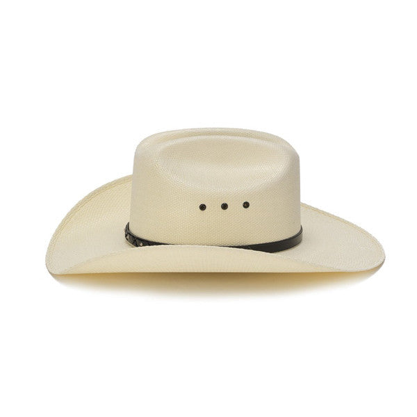 Stampede Hats - 50X Bangora Straw Western Hat with Criss Cross Stud Trim - Side