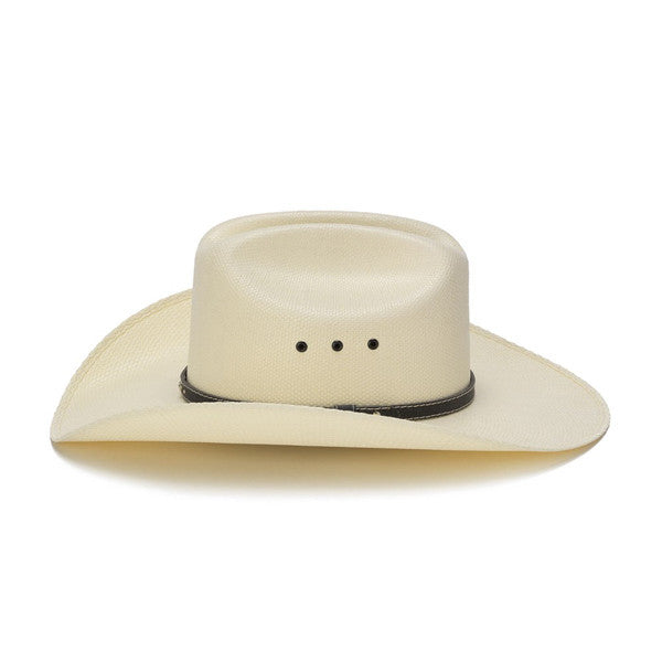Stampede Hats - Bangora Straw 50X Western Hat with Nickel Accent Trim - Side