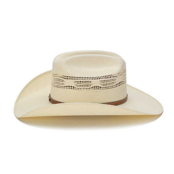 Stampede Hats - 50X Bangora Straw Western Hat with Studded Leather Trim - Side