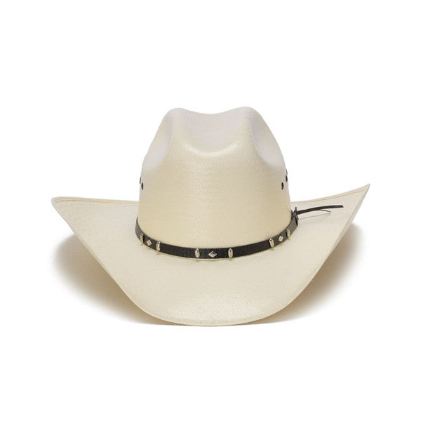 50X Shantung Cowboy Hat with Concho Black Leather Trim - Front