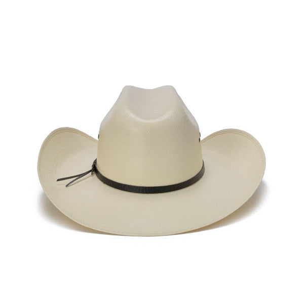 50X Shantung Cowboy Hat with Concho Black Leather Trim - Back