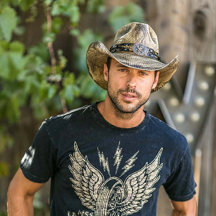 Stampede-CA-1824-Anaconda-Star-Buckle-Cowboy-Hat-lifestyle