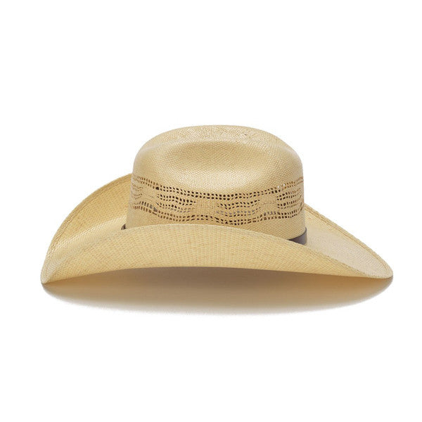 Beige 50X Bangora Cowboy Hat with Scalloped Leather Trim - Side