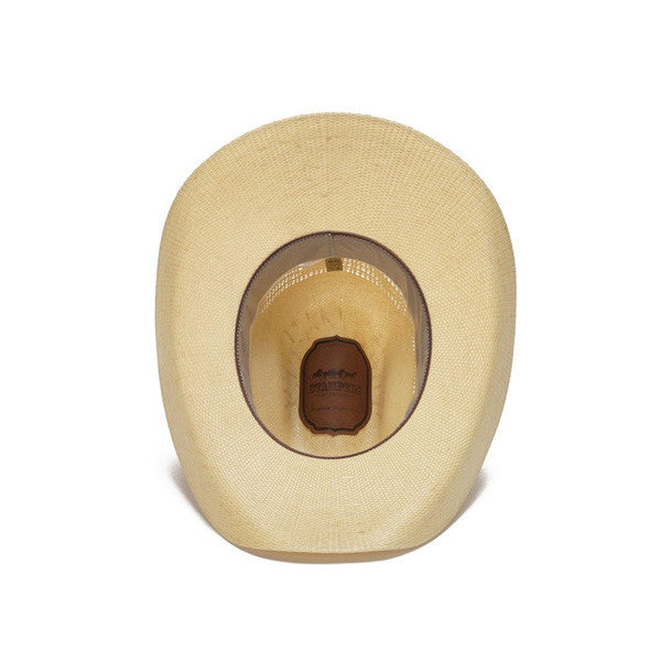 Beige 50X Bangora Cowboy Hat with Scalloped Leather Trim - Bottom
