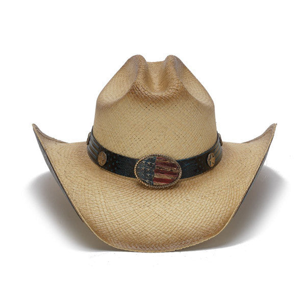 Stampede Hats - Flying Eagle Brim USA Flag Cowboy Hat - Front