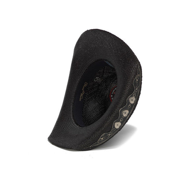 Stampede Hats - Hearts and Chains Black Straw Western Hat - Bottom