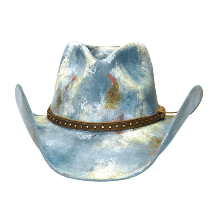 Stampede-Hats-Luna-Blue-Distressed-Cowboy-Hat-Front
