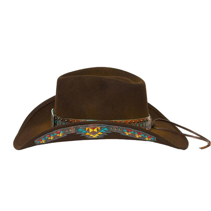 Stampede-Hats-Mae-Brown-Stain-Felt-Cowboy-Side