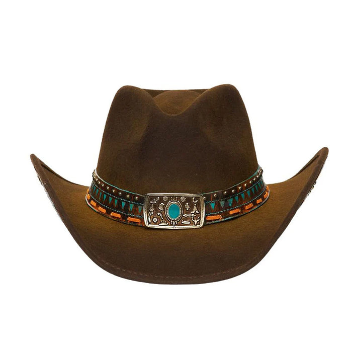 Stampede-Hats-Mae-Brown-Stain-Felt-Cowboy-Front