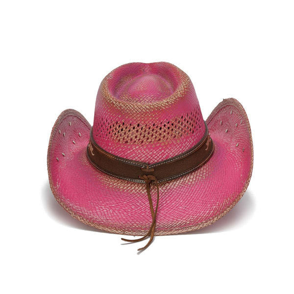 Pink Flower Filigree Cowboy Hat - Back