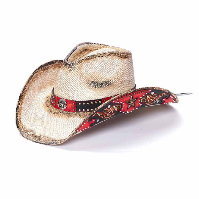 Stampede-Hats-CA-2008-Red-Rebel-StarBuckle-Cowboy-Hat-Style