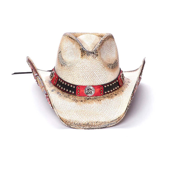 Stampede-Hats-CA-2008-Red-Rebel-StarBuckle-Cowboy-Hat-Front