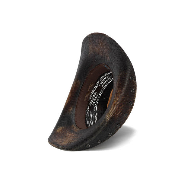 Stampede Hats - Studded Black Stain Lone Star Western Hat - Bottom