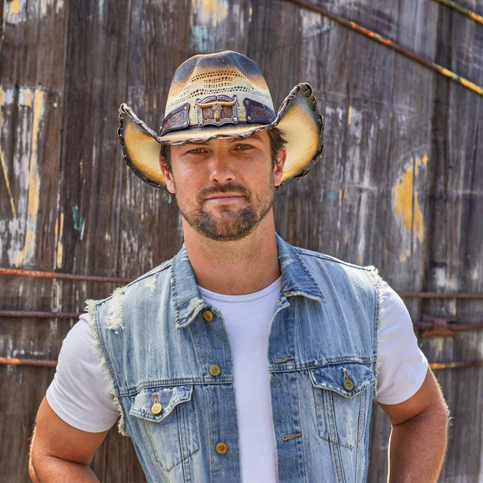 Stampede Hats - Tea Stained Long Horn Cowboy Hat