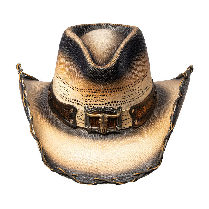 Stampede Hats - Tea Stained Long Horn Cowboy Hat (Front)