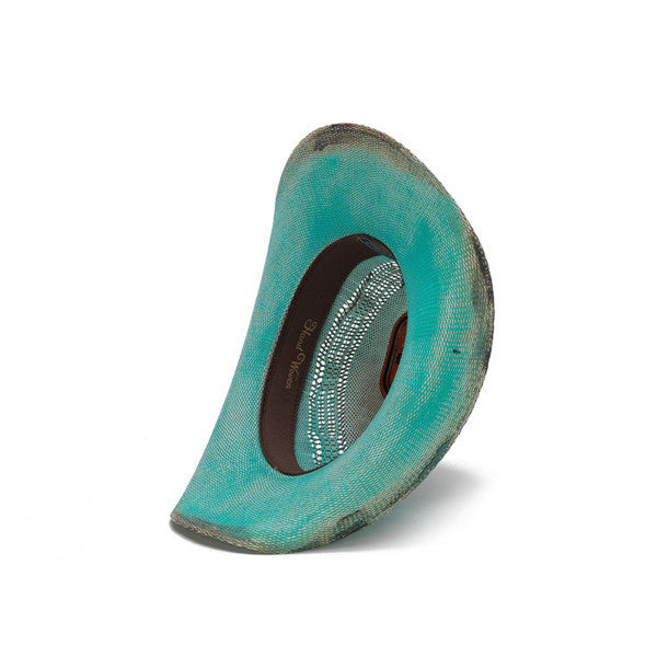 Stampede Hats - Turquoise Lone Star Western Hat with Floral Trim - Bottom