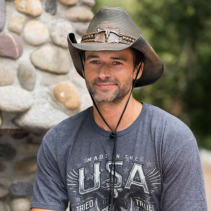 Stampede-Hats-CA-1-2044-Wrangler-Black-Canvas-Cowboy-Hat-Lifestlye