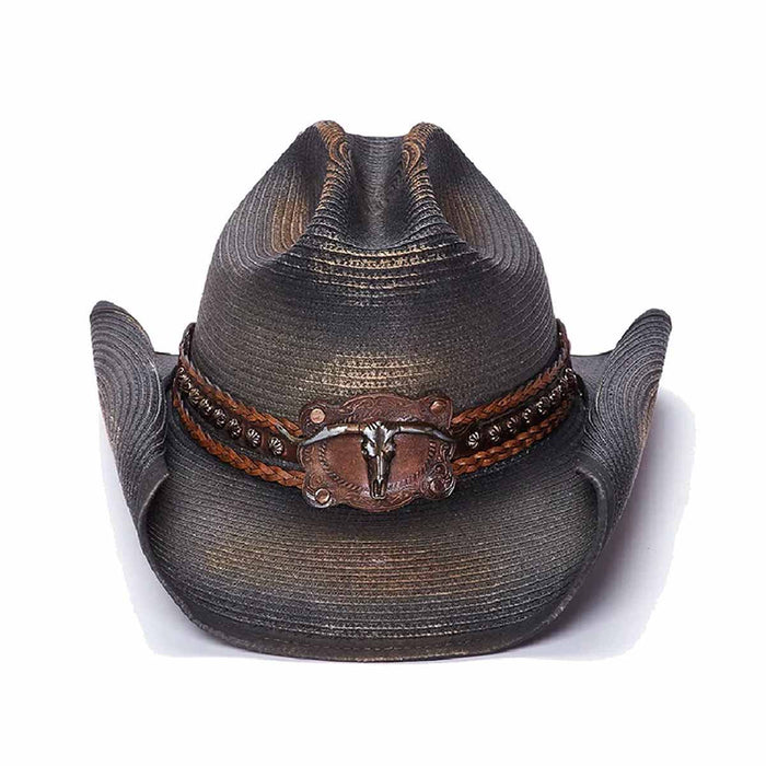 Stampede-Hats-CA-1-2044-Wrangler-Black-Canvas-Cowboy-Hat-Front