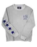 STARRY CORDUROY CREWNECK SWEATER, PEARL GREY SUPER SALE PUPPIE LOVE