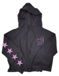 STARRY CORDUROY CROPPED HOODIE, CHARCOAL SUPER SALE PUPPIE LOVE