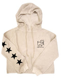 STARRY CORDUROY CROPPED HOODIE, OATMEAL SUPER SALE PUPPIE LOVE