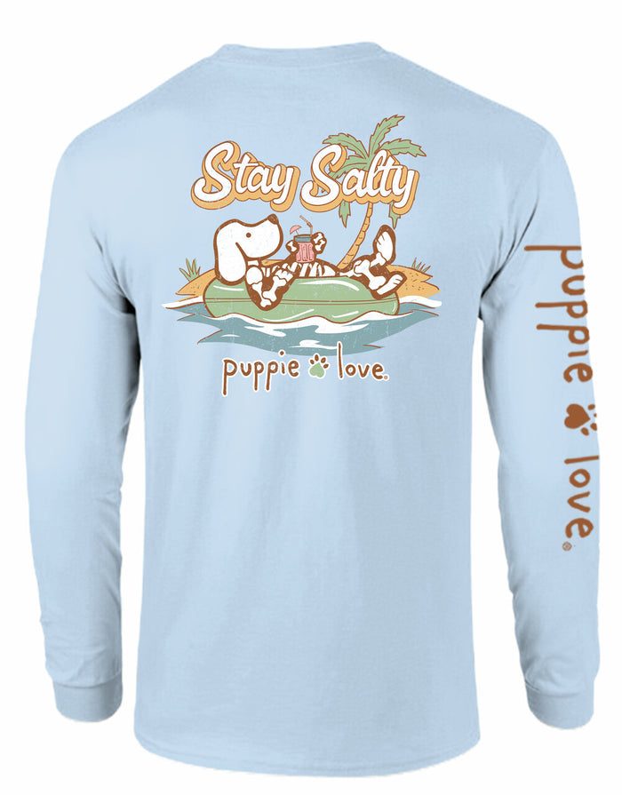 STAY SALTY SKELETON PUP, ADULT LS PUPPIE LOVE