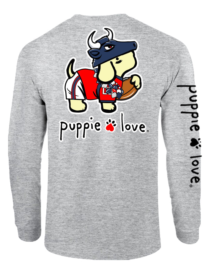 STEEL BLUE AND BATTLE RED MASCOT PUP, ADULT LS PUPPIE LOVE