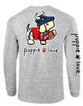 STEEL BLUE AND BATTLE RED MASCOT PUP, ADULT LS PUPPIE LOVE