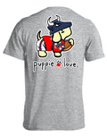 STEEL BLUE AND BATTLE RED MASCOT PUP PUPPIE LOVE