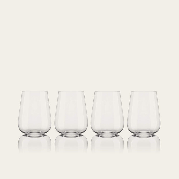 Stemless wine glasses glassware by Fable Home, shown in a clear finish. – #clear