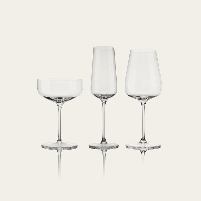 Stemware set bundles by Fable Home, shown in a clear finish. – #clear