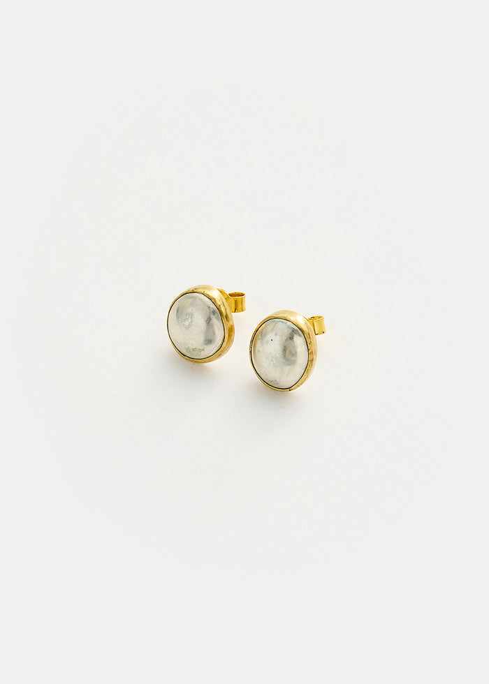Sterling Silver & Brass PSTM Afghanistan Durrani Studs Product Image 1