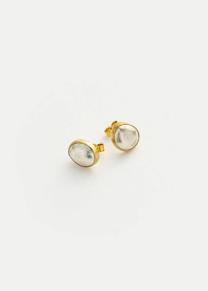 Sterling Silver & Brass PSTM Afghanistan Durrani Studs Product Image 2