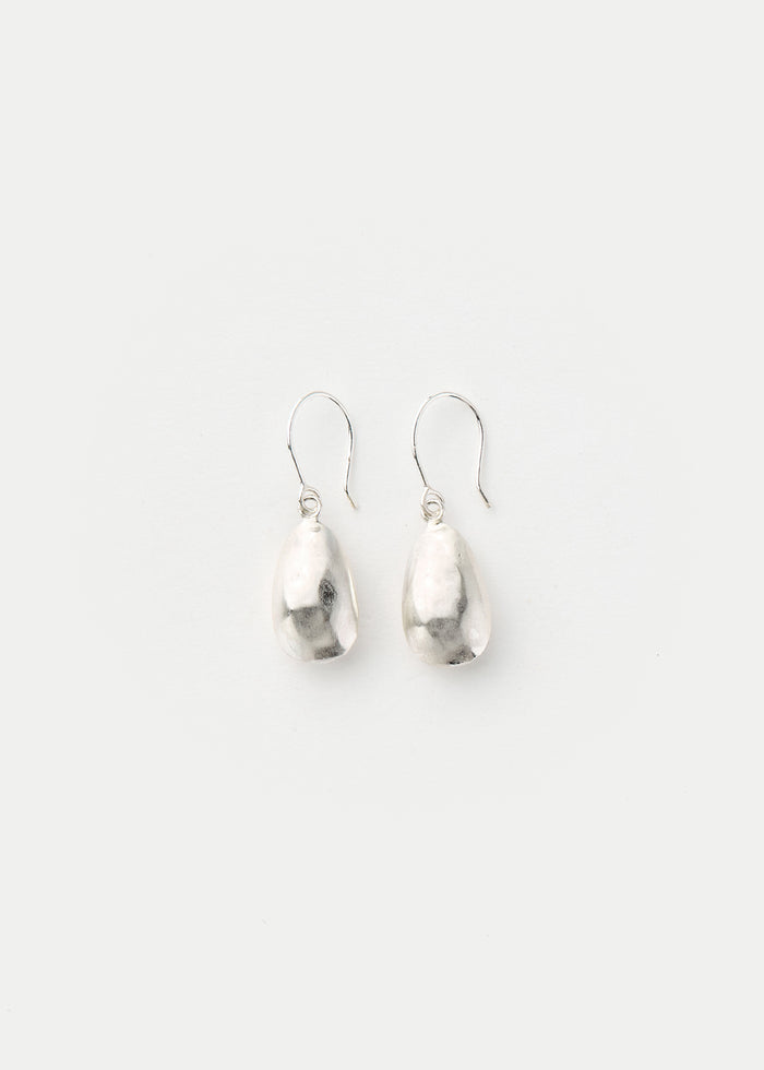 Sterling Silver PSTM Afghanistan Moon Pebbles Small Single Drop Earrings