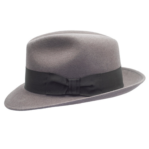 Stetson - Frederick Wool Felt Fedora  - Caribou Grey -  Side