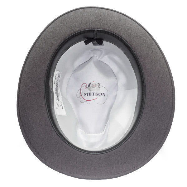 Stetson - Frederick Wool Felt Fedora  - Caribou Grey -  Bottom, Inside