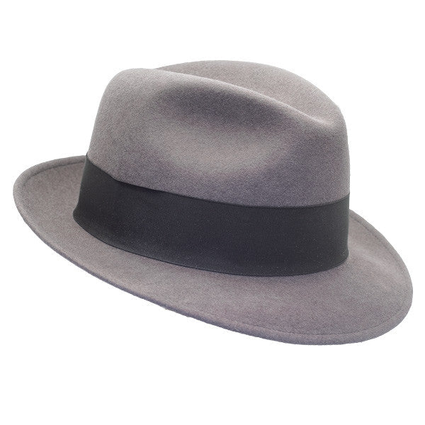 Stetson - Frederick Wool Felt Fedora  - Caribou Grey -  Opposite Side