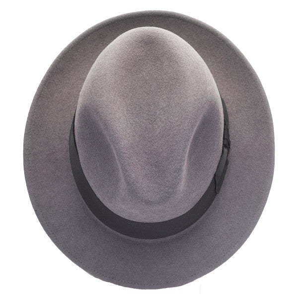 Stetson - Frederick Wool Felt Fedora  - Caribou Grey -  Top