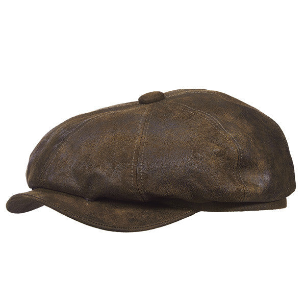 Stetson - Weathered Newsie Cap in Brown