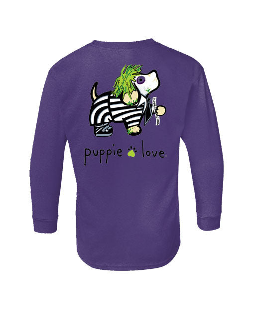 STRIPED SUIT PUP, YOUTH LS PUPPIE LOVE