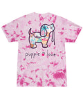 SUMMER COLLAGE PUP, ADULT SS CRYSTAL WASH PUPPIE LOVE