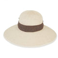 Sun 'N' Sand - Natural Jaylight Straw Wide Brim Hat with Linen Scarf