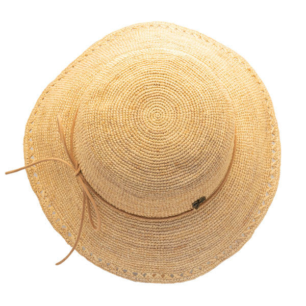 Sun 'N' Sand - Madelyn Crochet Raffia Cloche Hat - Top