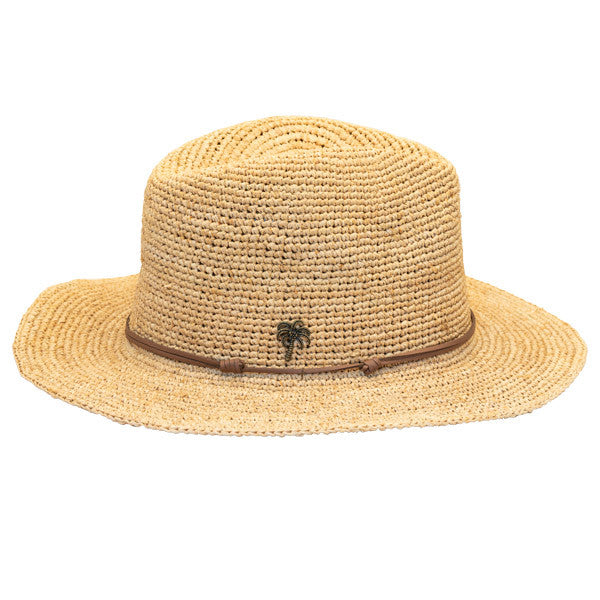Sun 'N' Sand - Raffia Wide Brim Fedora Hat Natural - Side