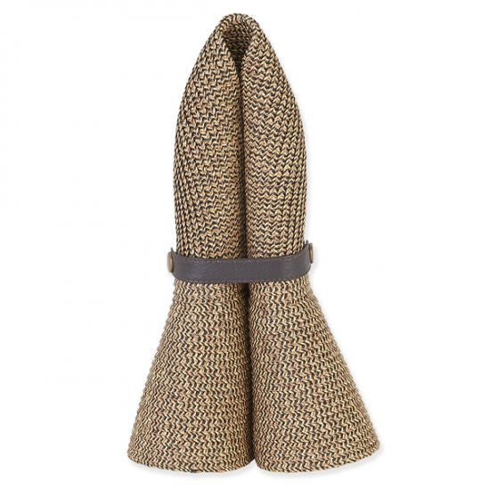 Sun 'N' Sand - Brown Scotdubin Foldable Tweed Hat Folded