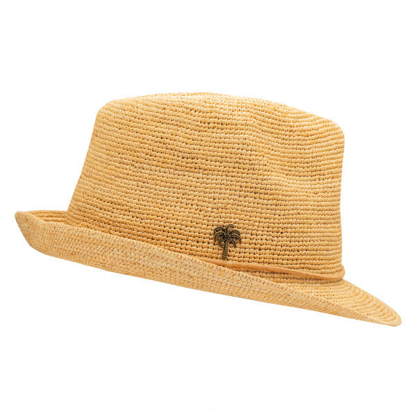 Sun 'N' Sand - Sophie Fine Raffia Snap Brim Fedora Hat - Right Side