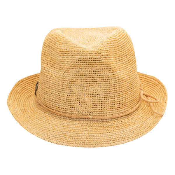 Sun 'N' Sand - Sophie Fine Raffia Snap Brim Fedora Hat - Front