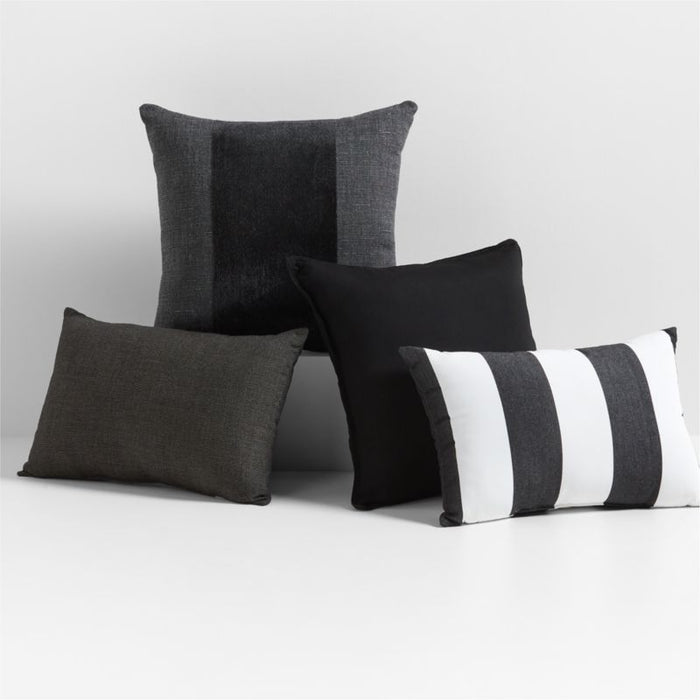 Sunbrella ® 20"x20" Black Arlo Stripe Outdoor Throw Pillow