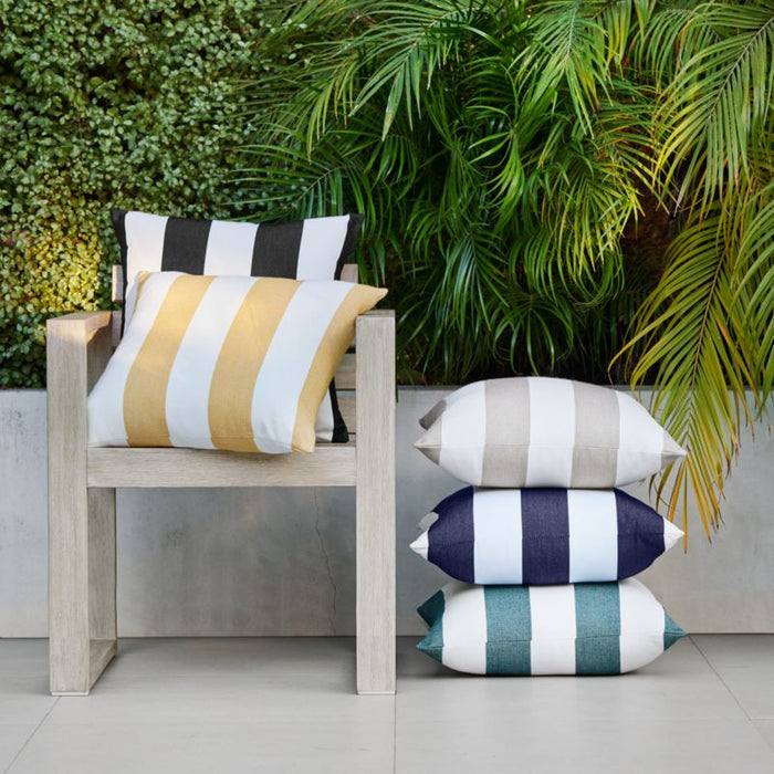 Sunbrella ® 20"x20" Yellow Cozumel Cabana Stripe Outdoor Throw Pillow